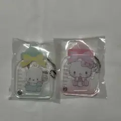 シークレットカスタムアクリルチャーム　サンリオ 哺乳瓶型 キティ ポチャッコ