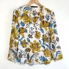 ZARA BASIC 花柄 長袖ブラウス