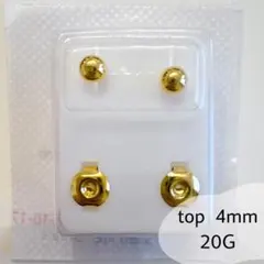 シンプルピアス 医療用サージカルステンレス 24K ゴールド フルムーン 4mmのサムネイル