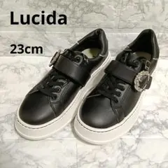 美品　Lucida ビジューバックル 厚底スニーカー ブラック 36のサムネイル