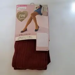 f-ing デザインタイツ M-L　FUKUSUKE　福助　テラコッタ