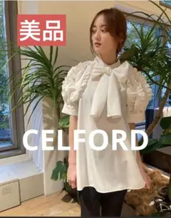 美品✨リボンブラウス✨半袖　パフスリーブ白　シャツ　フリル　ホワイト