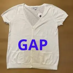 GAP Vネック 半袖 カーディガン ホワイトのサムネイル