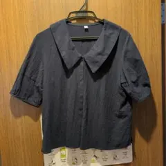 GU 半袖 ブラウス ネイビー XLサイズのサムネイル
