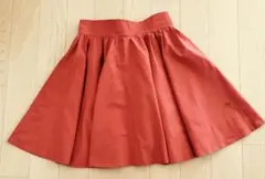 オレンジ フレアスカート ひざ丈 ウエストゴムのサムネイル