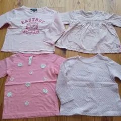 ピンク長袖Tシャツ 90&100 4点セットのサムネイル