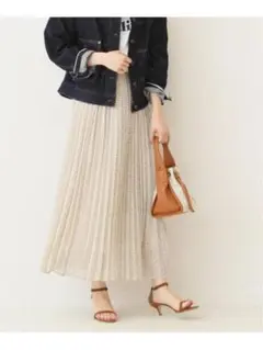 スピック＆スパン 2020S/S ドットシフォンプリーツスカート 38