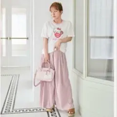 【新品】Ange Charme 辻希美 ワイドパンツ ピンク M しまむら