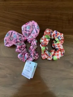 P.latte ヨーグルト柄　シュシュ　2個セット