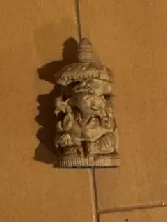 インド　象　ガネーシャ　木製彫刻（2体）