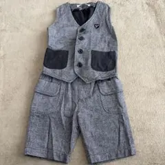 familiarグレー ベストとショートパンツセット　セットアップ