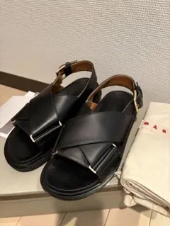sA154 Pelleterno ペレテルノ/新品マットガラスレザーサンダル厚底