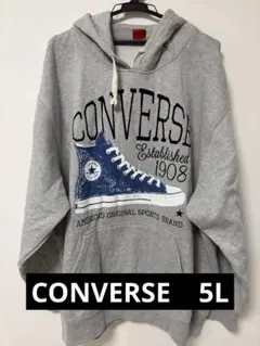 CONVERSE スニーカーグラフィック パーカー グレー　5L