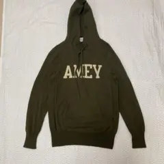 Americana ニットパーカー wool 100% カーキ