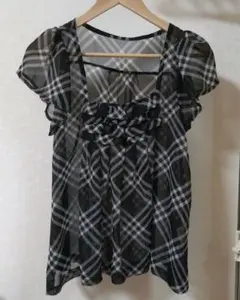 コムサイズム　半袖　シフォントップス