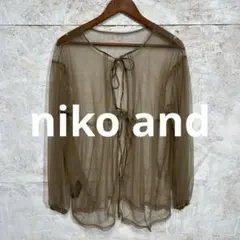 【 7208番】niko and... シアーブラウス ベージュ 長袖 M〜 Lのサムネイル