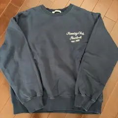 ビューティーアンドユース　コットン　ロゴ　スエット　ネイビー