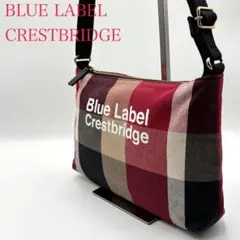 【美品】ブルーレーベルクレストブリッジ キャンバス ゴールド金具 チェック
