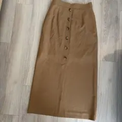 BLACK by MOUSSY マウジー　ボタン付きブラウンタイトスカート