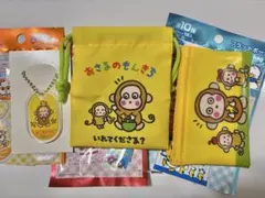 サンリオ おさるのもんきち アクリルキーホルダー プチ巾着 フラットポーチ