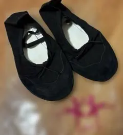 前皮ブラックバレエシューズ