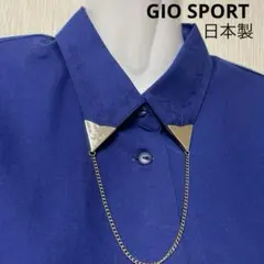 GIO SPORT ロイヤルブルー チェーン付 ロングシャツ 日本製 サイズ7のサムネイル