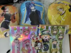 カラフルピーチ1番くじクッション3点とステッカー、ラバーストラップのセット