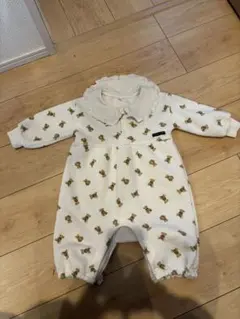 フリースロンパース 80cm クマ柄