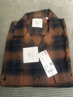 ユニクロJWアンダーソン25秋冬 ブラッシュドコットンオーバーサイズシャツ 茶M