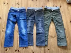 パンツ　120 MPS デニム　黒　カーキ　３点セット