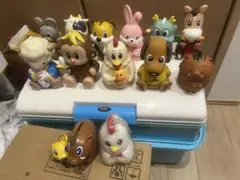 協和銀行 ノベルティ 桃太郎ソフビ 貯金箱 フィギュア 5体セット 昭和