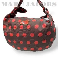 美品　マークジェイコブス　ワンショルダーバッグ　ナイロン　水玉　ブラウン
