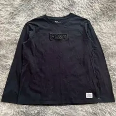 美品✨【ROXY】 ブラック 長袖Tシャツ M ロンT 綿 カジュアル 刺繍ロゴ