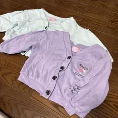 双子用　120㎝　羽織り　ラベンダー ミントグリーン カーディガン 2点セット