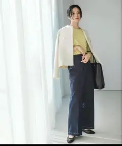 THE SHOP TK デニムワイドパンツ　マリンパンツ　S