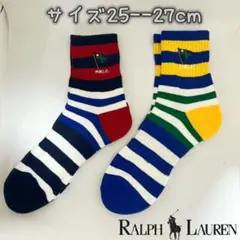 ポロ　ラルフローレン メンズ　ソックス　靴下　クルーソックス2足セット