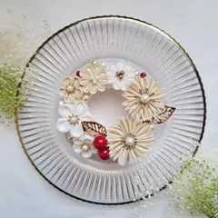 ミニリース　つまみ細工　インテリア　推しカラー　ウェルカムグッズ