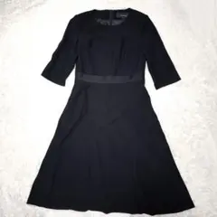 美品✨東京ソワール 系列 ブラックフォーマル フレアワンピース