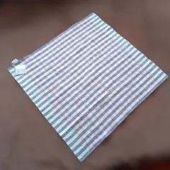 中川政七商店motta チェック柄 麻100%ハンカチ 約44cmx46.5cm