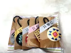 ハンドメイド 幾何学模様 ヘアゴム 5個セット