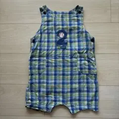オシュコシュ　チェック柄　夏　ロンパース　オーバーオール　男の子　80cm