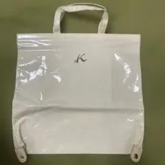 kitamura キタムラ 2way ビニールトートバック　アイボリー　底板なし