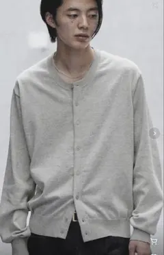 wym T/C CREW COMPACT CARDIGAN ライトグレー　s