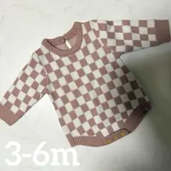 チェック柄ニットセーター 3-6m