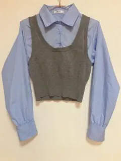 NICE CLAUP ベストドッキングシャツ　グレー