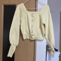 黄色カーディガン ボレロ