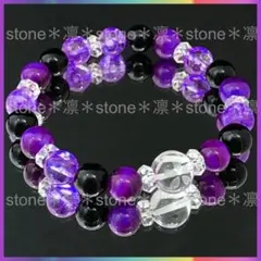 桜水晶 タイガーアイ オニキス クラック パワーストーン ブレスレット b77