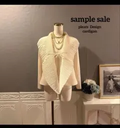 【sample sale】プリーツデザインビッグカラー　カーディガントップスのサムネイル
