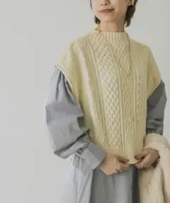 アーバンリサーチ　ニットベスト付きシャツワンピース