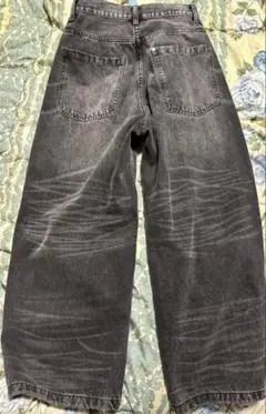 H&M SUPER BAGGY グレー ワイドパンツ 28/30